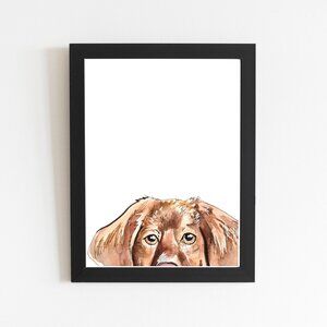 Nova Scotia Duck Tolling Retriever Art Print, Dog Picture Peek a Boo